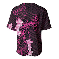 Pink Hawaii Baseball Jersey Hammerhead Shark Tattoo Curve Polynesian - Polynesian Pride