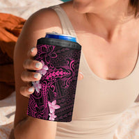 Pink Hawaii 4 in 1 Can Cooler Tumbler Hammerhead Shark Tattoo Curve Polynesian - Polynesian Pride