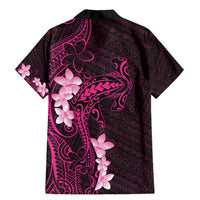 Pink Hawaii Family Matching Mermaid Dress and Hawaiian Shirt Hammerhead Shark Tattoo Curve Polynesian - Polynesian Pride