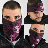Pink Hawaii Neck Gaiter Hammerhead Shark Tattoo Curve Polynesian - Polynesian Pride