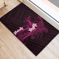 Pink Hawaii Rubber Doormat Hammerhead Shark Tattoo Curve Polynesian - Polynesian Pride