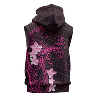 Pink Hawaii Sleeveless Hoodie Hammerhead Shark Tattoo Curve Polynesian - Polynesian Pride