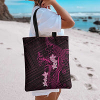 Pink Hawaii Tote Bag Hammerhead Shark Tattoo Curve Polynesian - Polynesian Pride