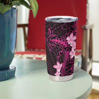 Pink Hawaii Tumbler Cup Hammerhead Shark Tattoo Curve Polynesian - Polynesian Pride
