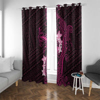 Pink Hawaii Window Curtain Hammerhead Shark Tattoo Curve Polynesian - Polynesian Pride