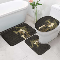 Black and Gold Hawaii Bathroom Set Hammerhead Shark Tattoo Curve Polynesian - Polynesian Pride