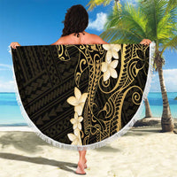 Black and Gold Hawaii Beach Blanket Hammerhead Shark Tattoo Curve Polynesian - Polynesian Pride