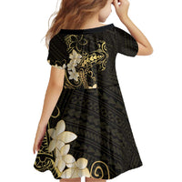 Black and Gold Hawaii Family Matching Short Sleeve Bodycon Dress and Hawaiian Shirt Hammerhead Shark Tattoo Curve Polynesian - Polynesian Pride