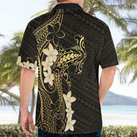 Black and Gold Hawaii Hawaiian Shirt Hammerhead Shark Tattoo Curve Polynesian - Polynesian Pride