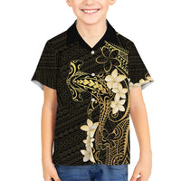 Black and Gold Hawaii Hawaiian Shirt Hammerhead Shark Tattoo Curve Polynesian - Polynesian Pride