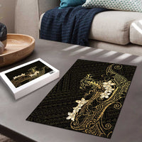 Black and Gold Hawaii Puzzle Hammerhead Shark Tattoo Curve Polynesian - Polynesian Pride