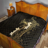 Black and Gold Hawaii Quilt Hammerhead Shark Tattoo Curve Polynesian - Polynesian Pride