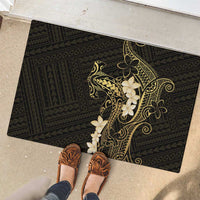 Black and Gold Hawaii Rubber Doormat Hammerhead Shark Tattoo Curve Polynesian - Polynesian Pride