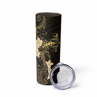Black and Gold Hawaii Skinny Tumbler Hammerhead Shark Tattoo Curve Polynesian - Polynesian Pride