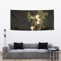 Black and Gold Hawaii Tapestry Hammerhead Shark Tattoo Curve Polynesian - Polynesian Pride