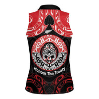 Aotearoa Toitu Te Tiriti Women Sleeveless Polo Shirt Haka Tiki Honour The Treaty LT14 - Polynesian Pride