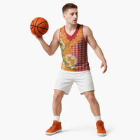 Prince Kuhio Aloha Hawaii Basketball Jersey Plumeria Ilima Lei Palaka Motifs