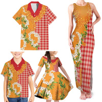Prince Kuhio Aloha Hawaii Family Matching Tank Maxi Dress and Hawaiian Shirt Plumeria Ilima Lei Palaka Motifs LT14 - Polynesian Pride