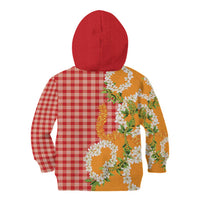 Prince Kuhio Aloha Hawaii Kid Hoodie Plumeria Ilima Lei Palaka Motifs