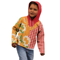 Prince Kuhio Aloha Hawaii Kid Hoodie Plumeria Ilima Lei Palaka Motifs