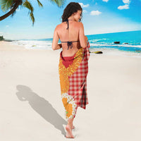 Prince Kuhio Aloha Hawaii Sarong Plumeria Ilima Lei Palaka Motifs