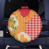 Prince Kuhio Aloha Hawaii Spare Tire Cover Plumeria Ilima Lei Palaka Motifs
