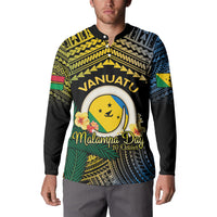 Personalised Malampa Day Button Sweatshirt Vanuatu Provinces Polynesian Pattern LT14 - Polynesian Pride