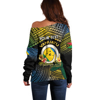 Personalised Malampa Day Off Shoulder Sweater Vanuatu Provinces Polynesian Pattern