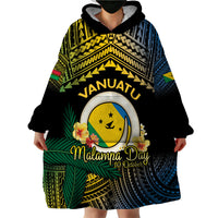 Personalised Malampa Day Wearable Blanket Hoodie Vanuatu Provinces Polynesian Pattern