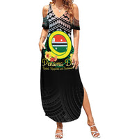 Personalised Penama Day Family Matching Summer Maxi Dress and Hawaiian Shirt Vanuatu Provinces Polynesian Pattern