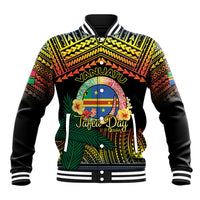 Personalised Tafea Day Baseball Jacket Vanuatu Provinces Polynesian Pattern LT14 Unisex Black - Polynesian Pride