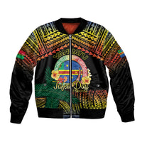 Personalised Tafea Day Bomber Jacket Vanuatu Provinces Polynesian Pattern LT14 Unisex Black - Polynesian Pride