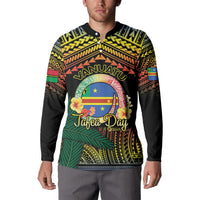 Personalised Tafea Day Button Sweatshirt Vanuatu Provinces Polynesian Pattern LT14 - Polynesian Pride