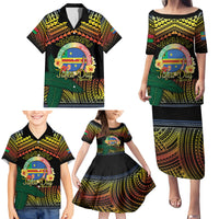 Personalised Tafea Day Family Matching Puletasi and Hawaiian Shirt Vanuatu Provinces Polynesian Pattern LT14 - Polynesian Pride