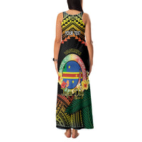 Personalised Tafea Day Family Matching Tank Maxi Dress and Hawaiian Shirt Vanuatu Provinces Polynesian Pattern