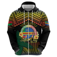 Personalised Tafea Day Zip Hoodie Vanuatu Provinces Polynesian Pattern