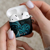 Personalised New Zealand Darts AirPods Case Happiness Is A Tight Threesome Maori Paua Shell - Polynesian Pride