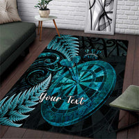 Personalised New Zealand Darts Area Rug Happiness Is A Tight Threesome Maori Paua Shell