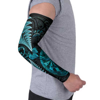 Personalised New Zealand Darts Arm Sleeves Happiness Is A Tight Threesome Maori Paua Shell - Polynesian Pride