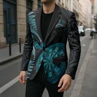 Personalised New Zealand Darts Blazer Happiness Is A Tight Threesome Maori Paua Shell - Polynesian Pride