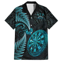 Personalised New Zealand Darts Family Matching Puletasi and Hawaiian Shirt Happiness Is A Tight Threesome Maori Paua Shell LT14 Dad's Shirt - Short Sleeve Turquoise - Polynesian Pride