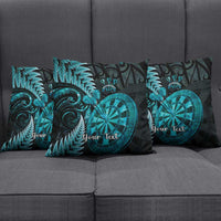 Personalised New Zealand Darts Pillow Cover Happiness Is A Tight Threesome Maori Paua Shell - Polynesian Pride