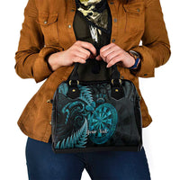 Personalised New Zealand Darts Shoulder Handbag Happiness Is A Tight Threesome Maori Paua Shell
