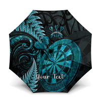 Personalised New Zealand Darts Umbrella Happiness Is A Tight Threesome Maori Paua Shell - Polynesian Pride
