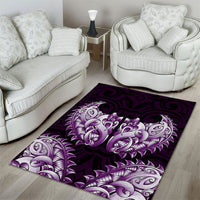 New Zealand Ta Moko Area Rug Aotearoa Maori Chest Tattoo Purple LT14 - Polynesian Pride