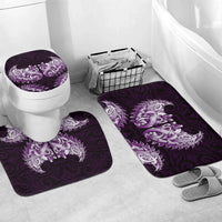 New Zealand Ta Moko Bathroom Set Aotearoa Maori Chest Tattoo Purple LT14 Mat Set Only (3 pcs) One Size Purple - Polynesian Pride