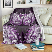 New Zealand Ta Moko Blanket Aotearoa Maori Chest Tattoo Purple LT14 Purple - Polynesian Pride