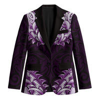 New Zealand Ta Moko Blazer Aotearoa Maori Chest Tattoo Purple LT14 Unisex Purple - Polynesian Pride