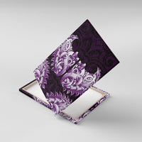 New Zealand Ta Moko Canvas Wall Art Aotearoa Maori Chest Tattoo Purple LT14 With Frame Purple - Polynesian Pride