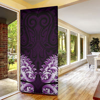 New Zealand Ta Moko Door Cover Aotearoa Maori Chest Tattoo Purple LT14 - Polynesian Pride